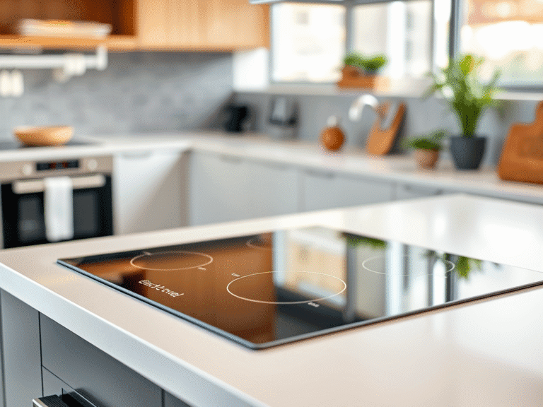 Infographic comparing electronic stoves and gas stoves in the UAE by features like safety, energy source, efficiency, and cost – promoting best picks on Amazon UAE.